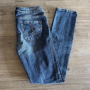 Silver Jeans Aiko Slim Womens Size 28 Med Blue Denim Skinny Y2K